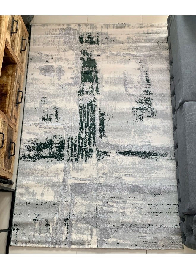 HANDPICKED FURNITURE Handpicked Furniture Abstract Green Rug, Ultra Soft Area Carpets For Bed Room, Living Room, And Dining Room, Antislip Floor Carpets, Easy To Clean, Made In Turkey  - Image 1