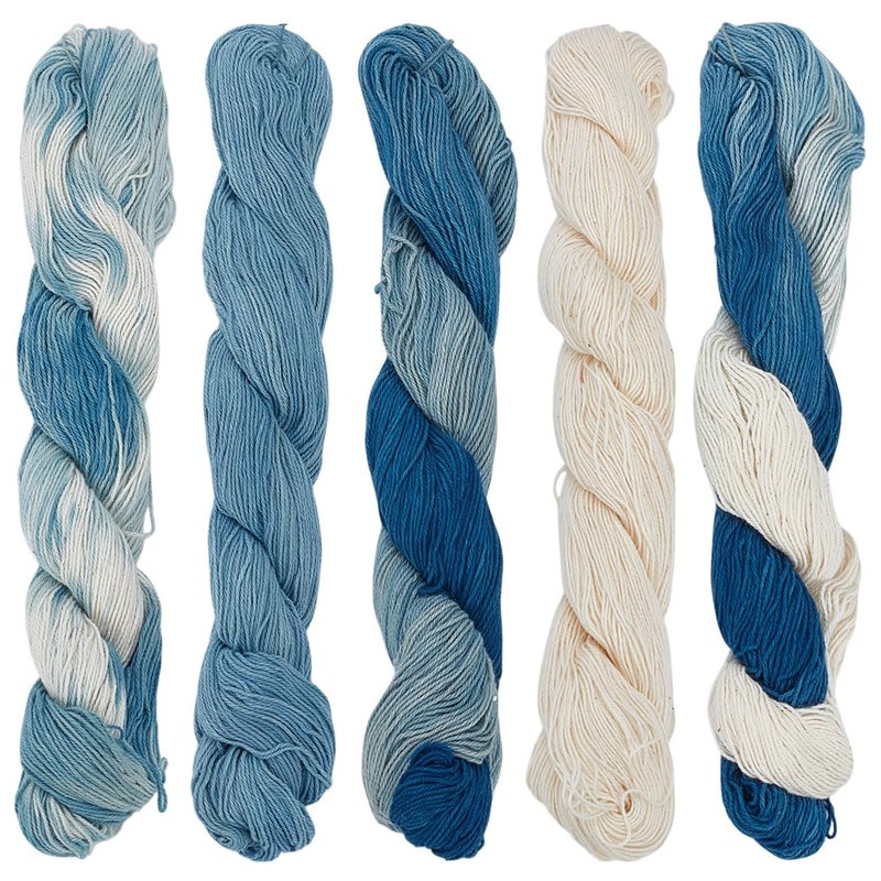FREEBLOSS 5 Pcs Sashiko Thread Sashiko Kit Sashiko Skein 110 Yards*5 Colors Natural Plant Dyed Sashiko Cotton Embroidery Thread Japanese Quilting & Embroidery Sashiko Kit Supplies - Image 1