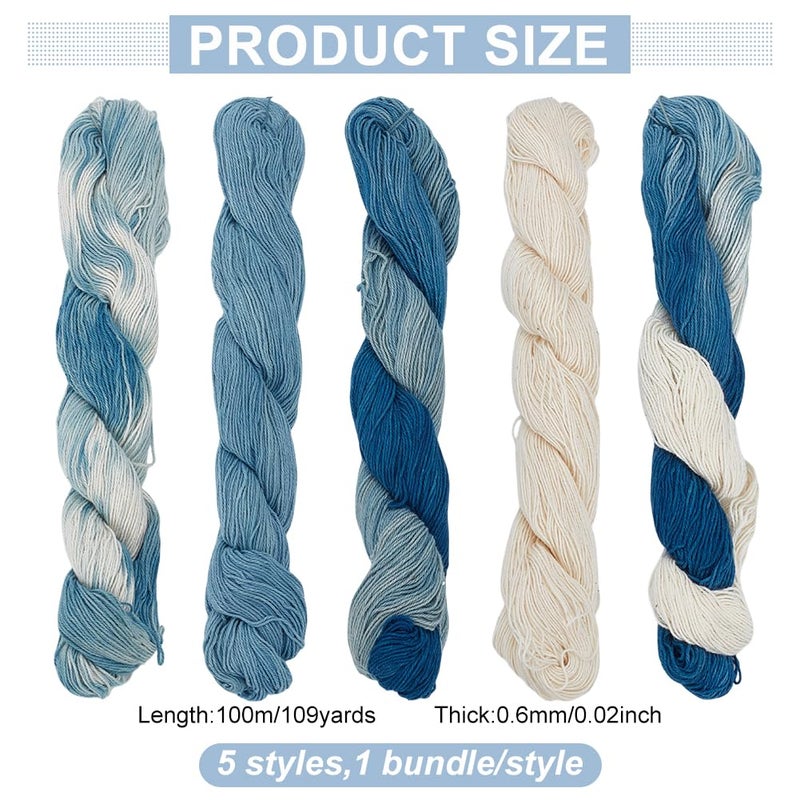 FREEBLOSS 5 Pcs Sashiko Thread Sashiko Kit Sashiko Skein 110 Yards*5 Colors Natural Plant Dyed Sashiko Cotton Embroidery Thread Japanese Quilting & Embroidery Sashiko Kit Supplies - Image 2