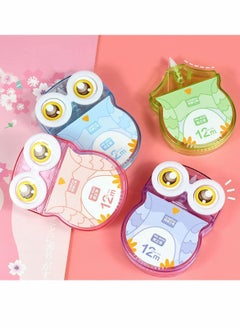 Y&D 1PCS Owl Correction Tape Simple Transparent Candy Color Portable Easy for Students to Correct Errors Cute and Creative Stationery School Supplies 4 color random  - Image 1