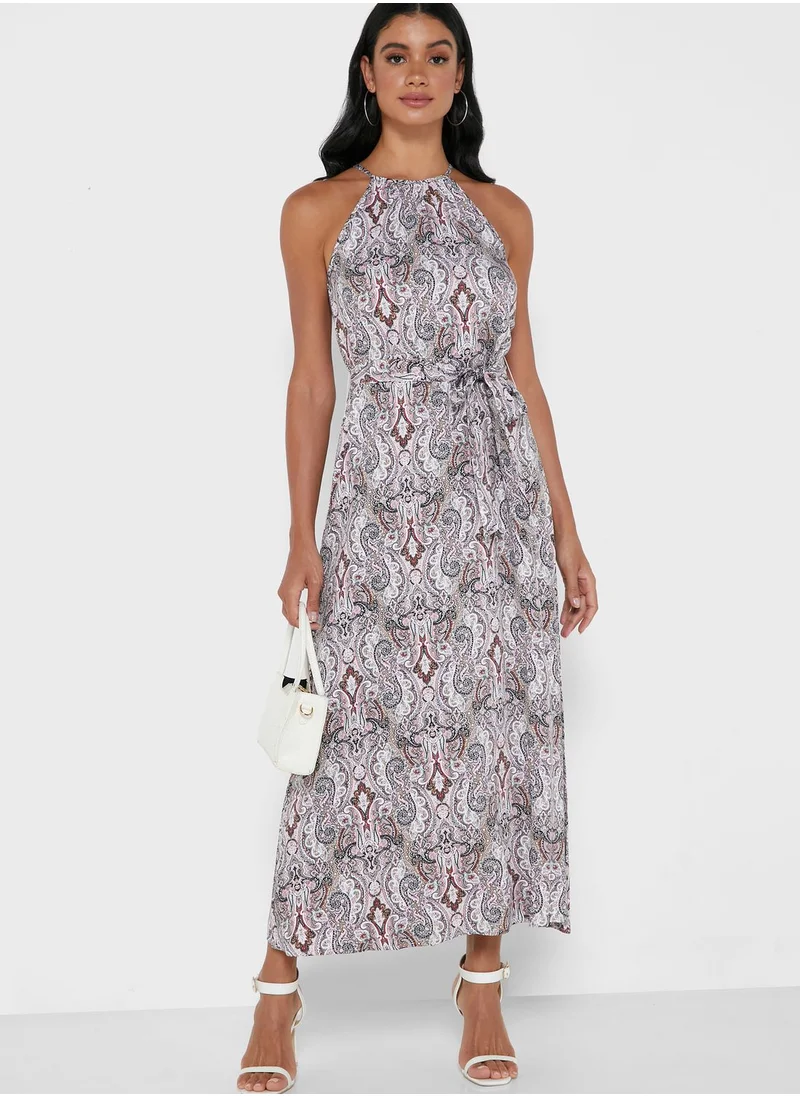 ONLY Halter Neck Printed Maxi Dress