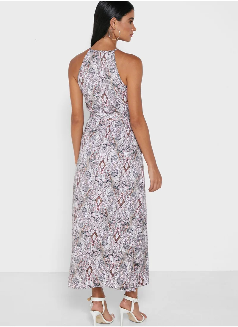 ONLY Halter Neck Printed Maxi Dress