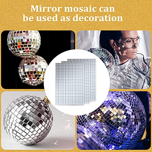 Romooa Self-Adhesive Disco Mirror Tiles Mosaic Tiles for DIY Craft Projects, 5 x 5 mm(Silver,10800 Pieces) - Image 4