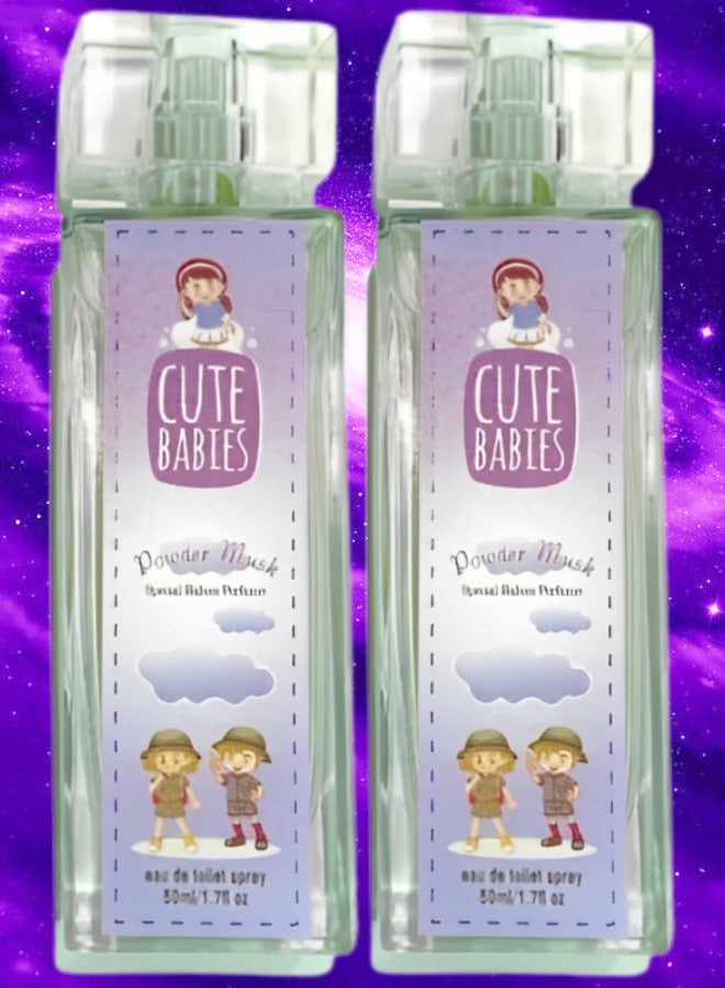 Cute 2 Pieces Babies Powder Musk Perfume 50ml EDT - Image 1