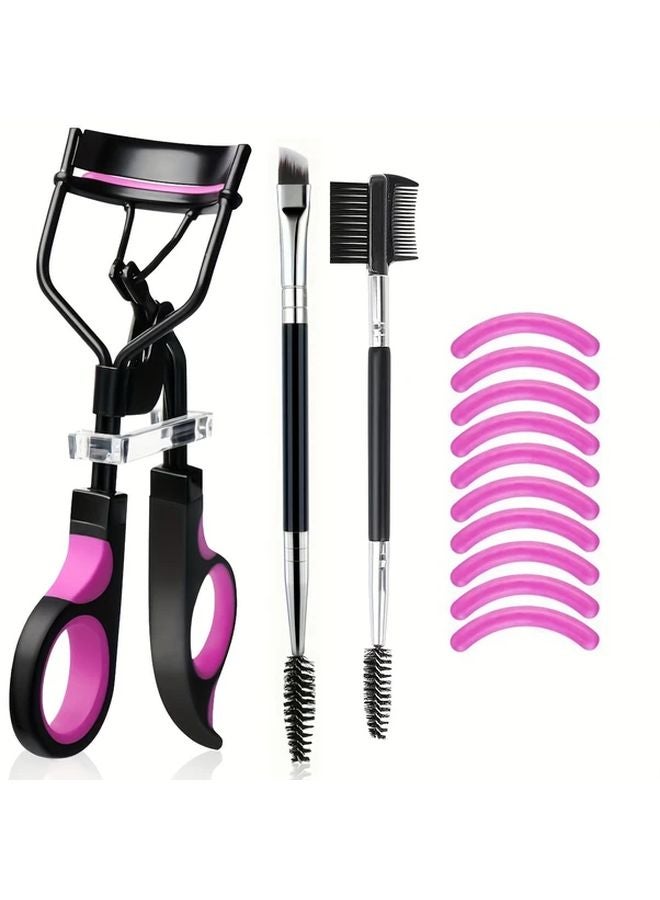 13 Piece Set Red Black Eyelash Curler Eyebrow Comb Brush Stainless Steel Mascara Tool - Image 1
