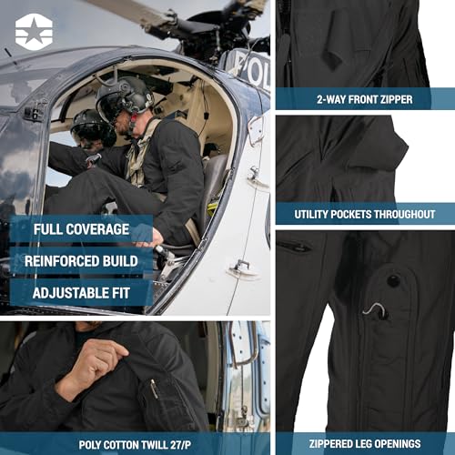 Propper® Poly Cotton Twill 27/P Flyers Coverall, Black, Large Long - Image 4