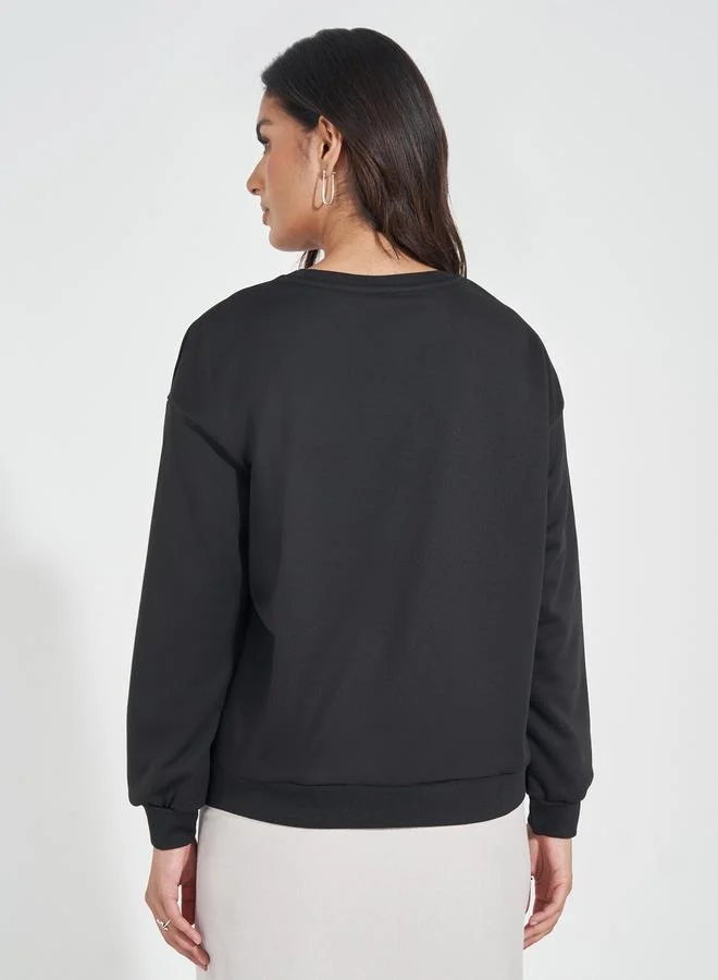 Styli Oversized Embellished Sweatshirt