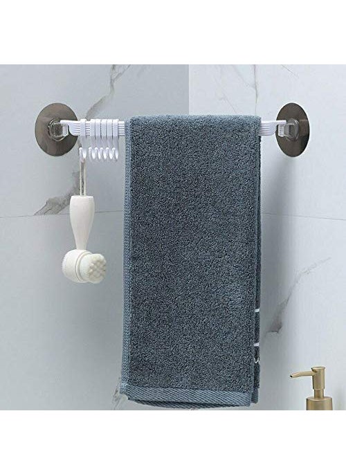 svk dream SVK Dream Multifunction Useful Towel Rail Rack Holder Wall Mounted Bathroom Plastic Self-Adhesive Hanging Hanger Shelf (2)  - Image 2