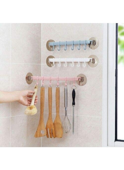 svk dream SVK Dream Multifunction Useful Towel Rail Rack Holder Wall Mounted Bathroom Plastic Self-Adhesive Hanging Hanger Shelf (2)  - Image 3
