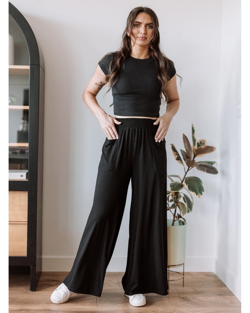 GRAPENT Womens Trousers & Pants for Summer - Comfortable Work & Casual Slacks & Palazzo Pants - Black, Size 12 & 14 - Image 3