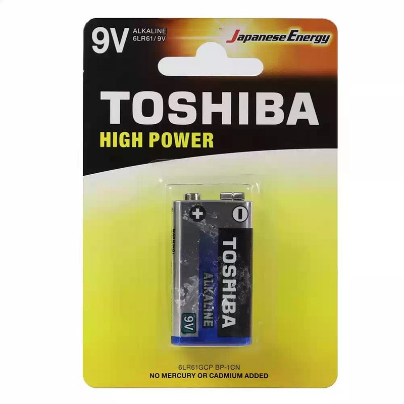 Toshiba بطارية توشيبا 9 فولت قلوية 6LR61 عالية الطاقة بدون إضافة زئبق أو كادميوم - Image 1