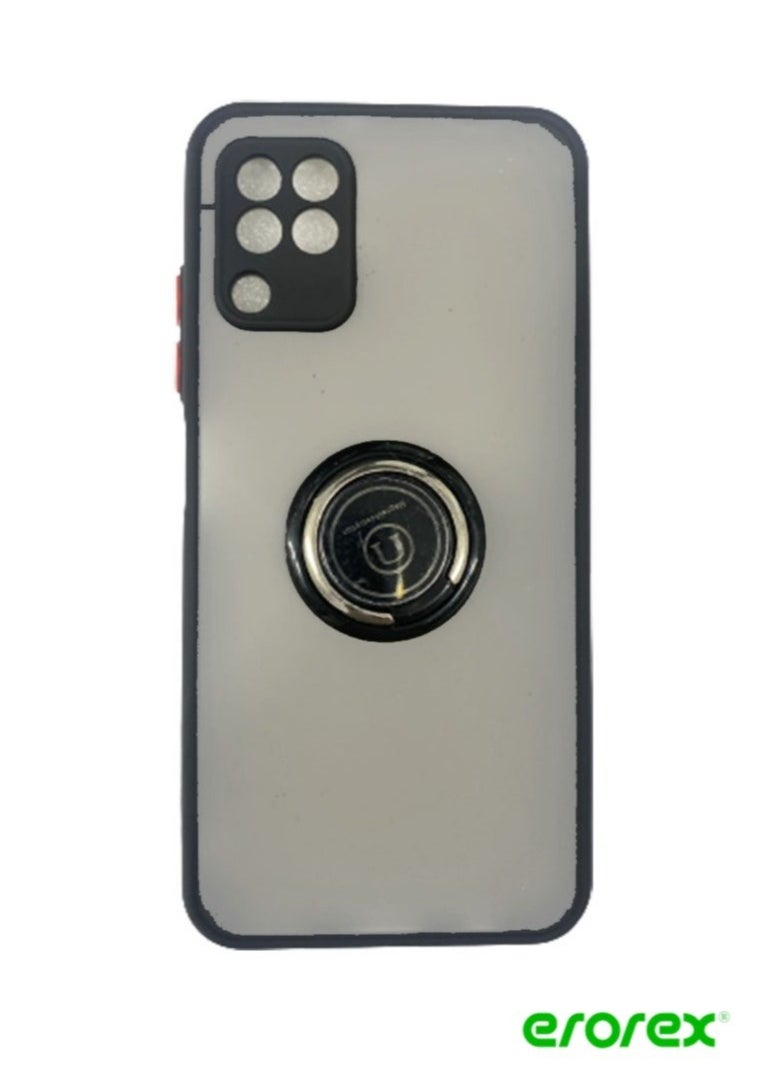 erorex Protective Case Cover For Samsung A22 5G With Magnetic Ring Holder Black  - Image 1