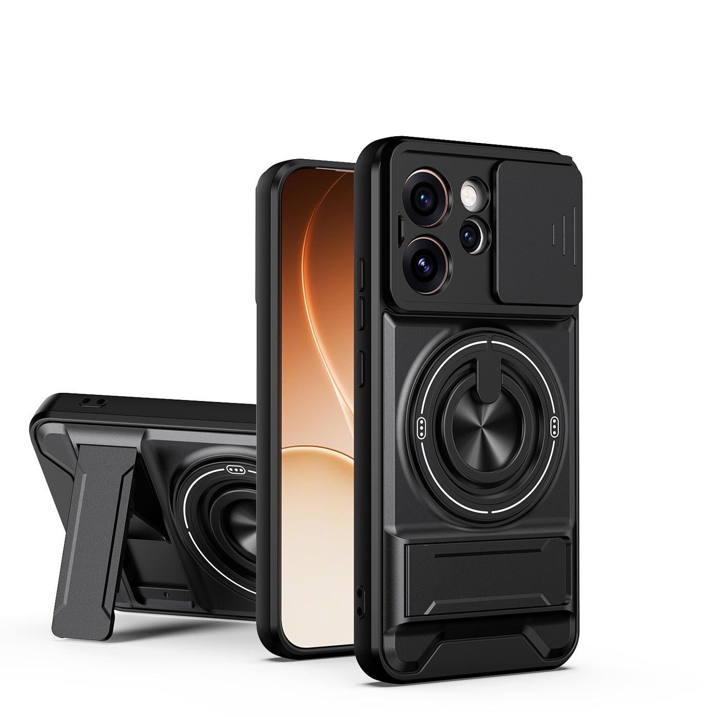 goldenmask Goldenmask Golden Mask OPPO RENO15 Pro Ring Case With Stand And Camira Holder Case