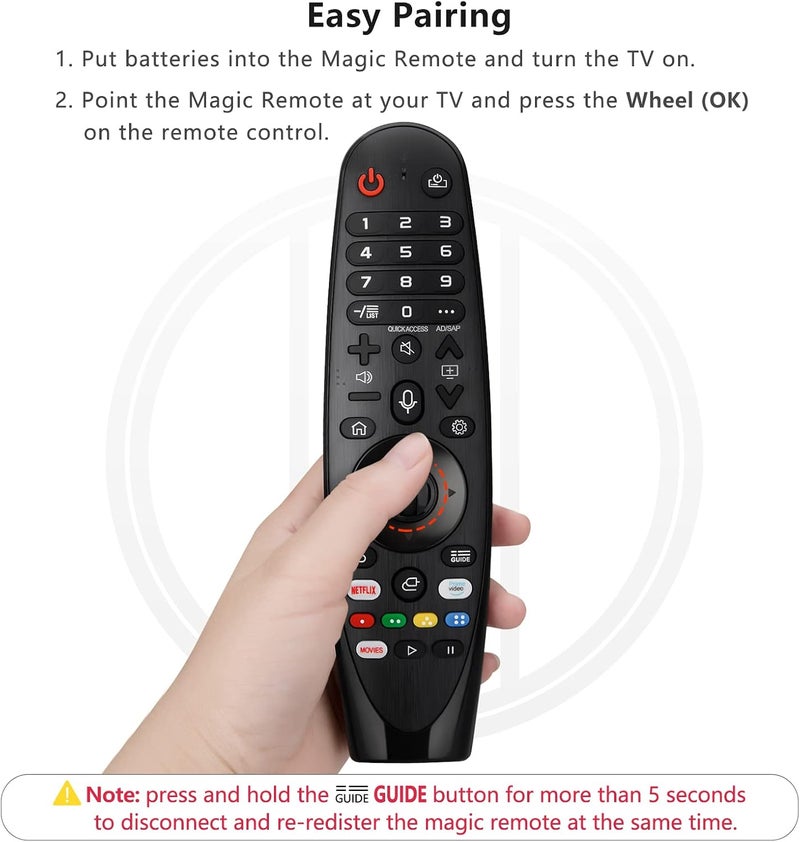 EWO'S Voice Remote Only for LG-Smart TV-Magic Remote Replacement AN-MR20GA AN-MR19BA AN-MR18BA AN-MR650A 2020 2019 2018 2017 Models - Image 3
