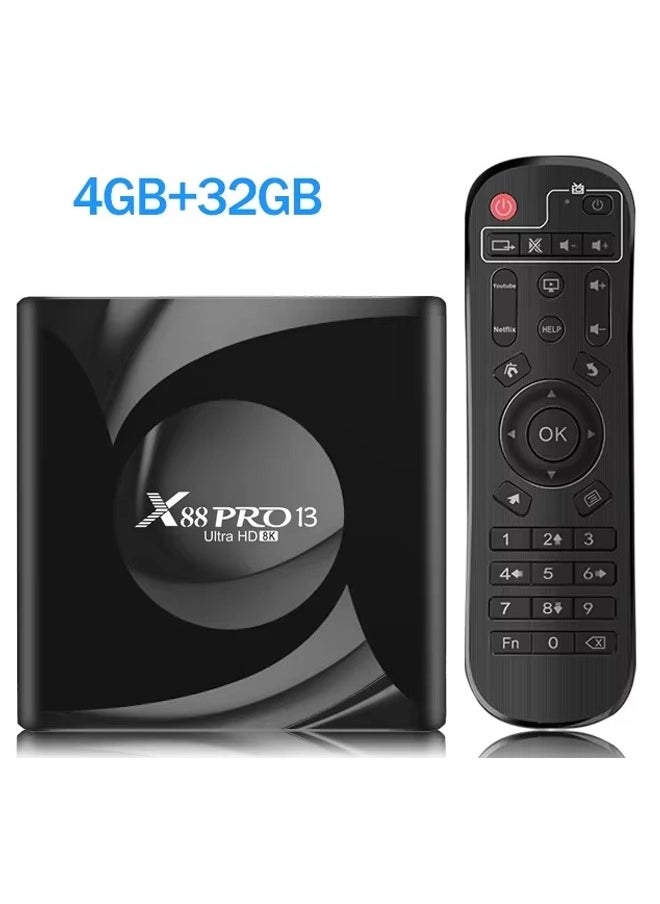 Generic Android 13.0 TV Box 4G/32G 2.4G 5G Dual WIFI 6 BT5.0 H.265 8K UHD Smart Media Player  - Image 1