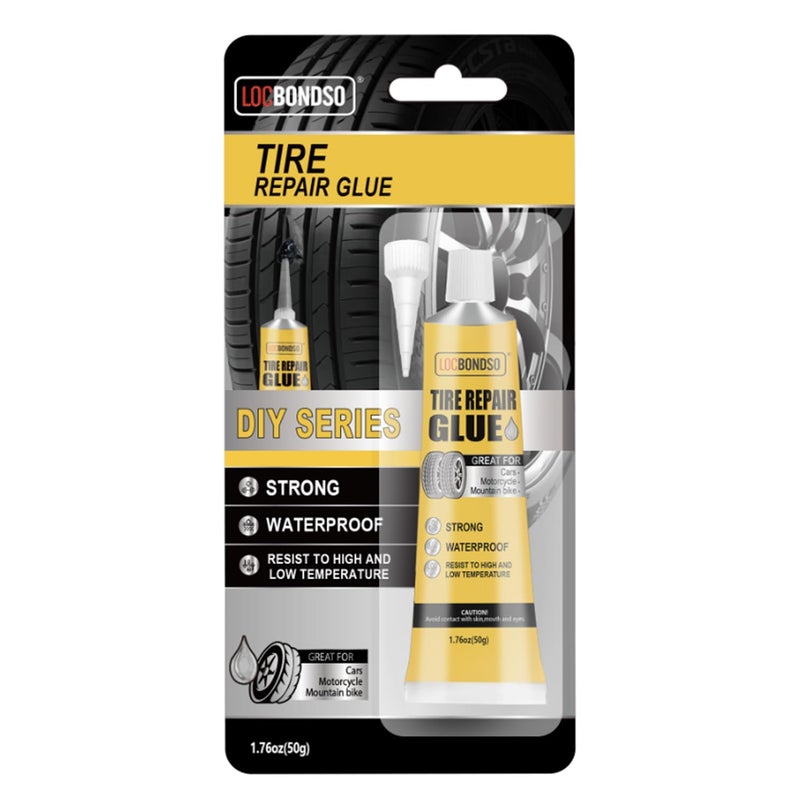 LOCBONDSO Black Tire Repair Glue Tire Sidewall Repair Kit Heavy Duty Flexible Rubber Cement for Car Motorcycle Bicycle RC Seamless Waterproof Heat Resistant 176 oz - Image 3