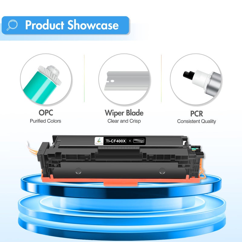 TRUE IMAGE Compatible Toner Cartridge Replacement for HP 201A 201X CF400X CF400A Color Pro MFP M277dw M252dw M277c6 CF401X CF402X CF403X M252 M277 Printer (Black Cyan Yellow Magenta, 4-Pack) - Image 5
