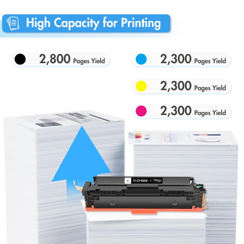 TRUE IMAGE Compatible Toner Cartridge Replacement for HP 201A 201X CF400X CF400A Color Pro MFP M277dw M252dw M277c6 CF401X CF402X CF403X M252 M277 Printer (Black Cyan Yellow Magenta, 4-Pack) - Image 3