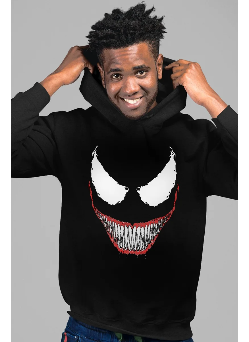 Rock&Roll Crocodile Teeth Black Hooded Men's Sweatshirt