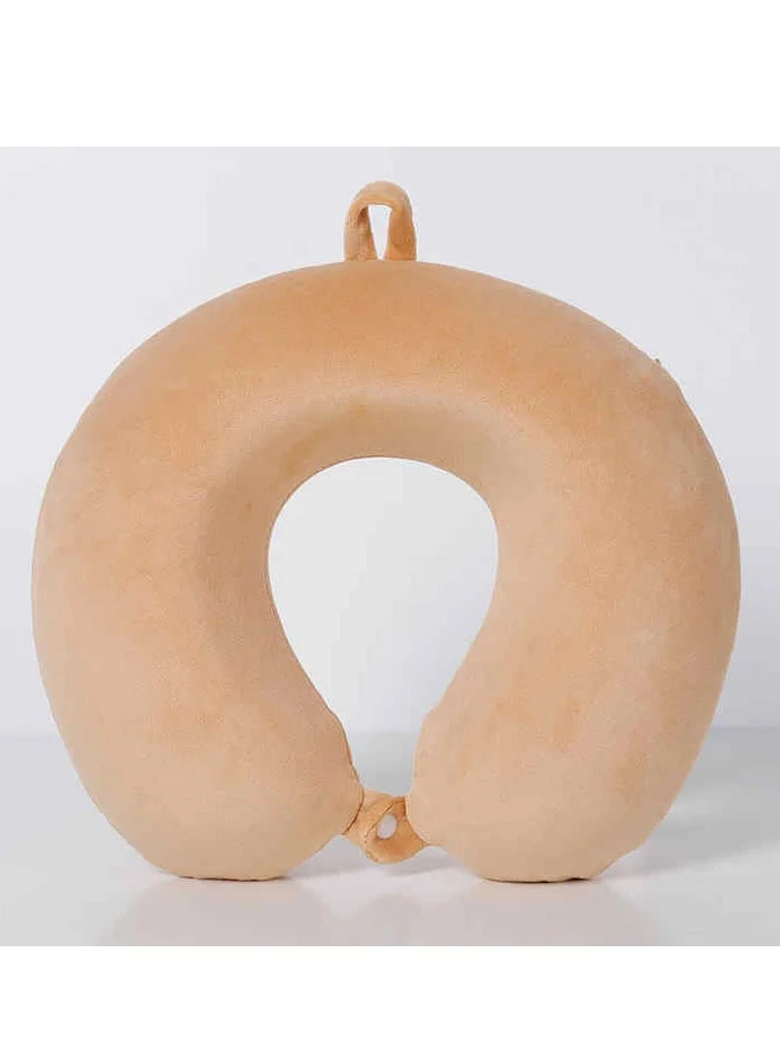 MNUK MNP-2 Neck Pillow, Khaki| Memory Foam Travel Pillow for Kids & Adults | Cute U-Shaped Pillow for Ultimate Comfort & Neck Support