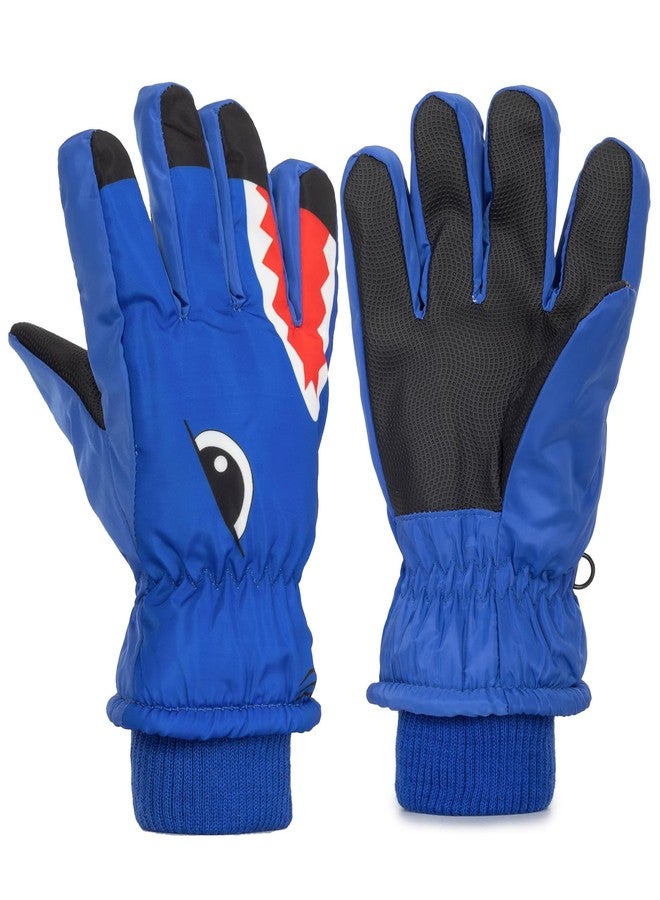 CXQRR Winter Shark Gloves for Kids Boys - Thermal Warm Windproof Ski Gloves for Cold Weather (for 7-14Yrs) - Image 1