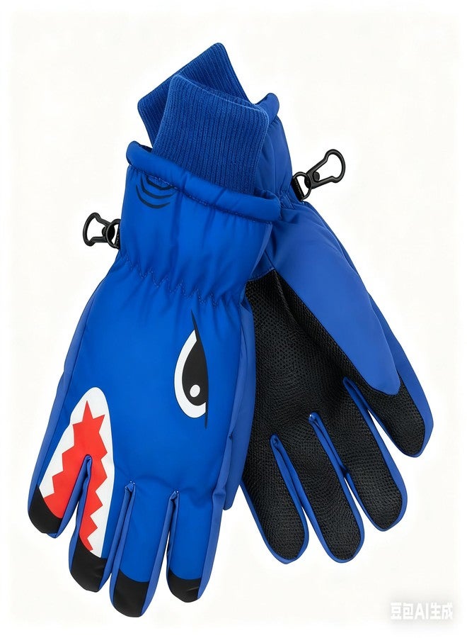CXQRR Winter Shark Gloves for Kids Boys - Thermal Warm Windproof Ski Gloves for Cold Weather (for 7-14Yrs) - Image 5
