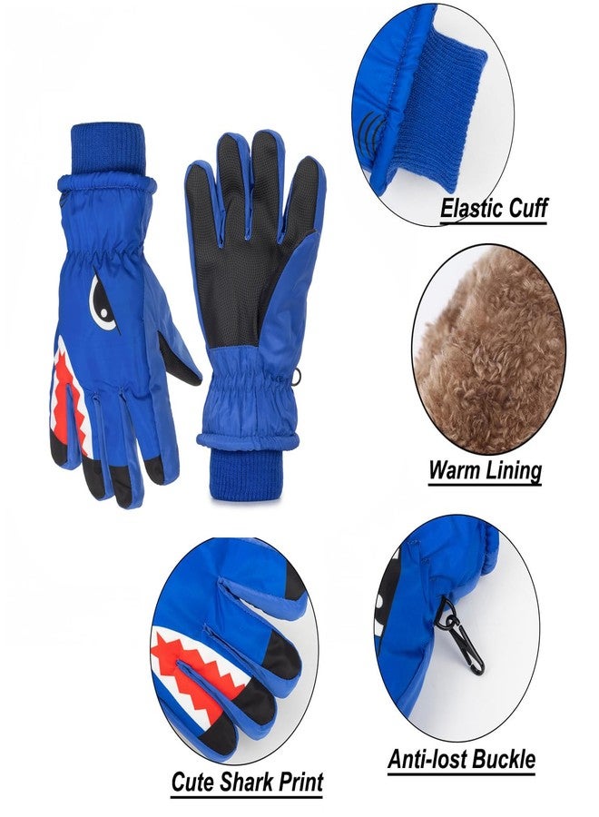 CXQRR Winter Shark Gloves for Kids Boys - Thermal Warm Windproof Ski Gloves for Cold Weather (for 7-14Yrs) - Image 4