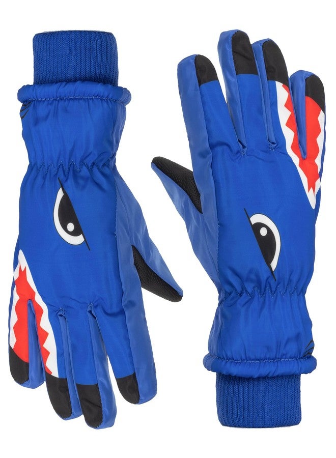 CXQRR Winter Shark Gloves for Kids Boys - Thermal Warm Windproof Ski Gloves for Cold Weather (for 7-14Yrs) - Image 2