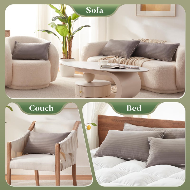 Richtry Memory Foam 14 x 22 Inch Throw Pillow Insert, Premium Lumbar Pillow Insert for Decorative Throw Pillow, Living Room, Couch and Sofa, 14 x 22 Inch, Gray - Image 2