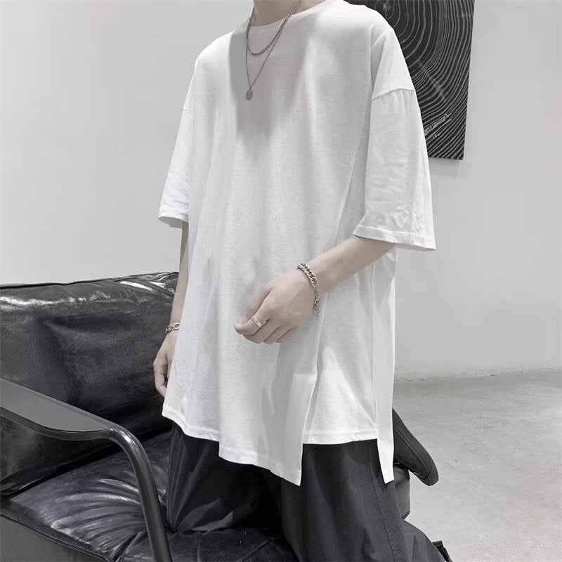 Split Short-sleeved T-shirt Men's Summer 2024 New Ins Top Fashion Brand Loose Half-sleeved T-shirt Trend - Image 2