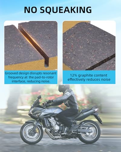 XYRVICT Brake Pads for Honda CBF600 CBF 600 ABS 2008 2009 2010 2011 2012, for Hornet CB 600 2007 2008 2009 2010 2011 2012 2013, CB 1100 CB 1300 CBF 1000, 06435-MEJ-026, Ceramics Front and Rear Set - Image 4