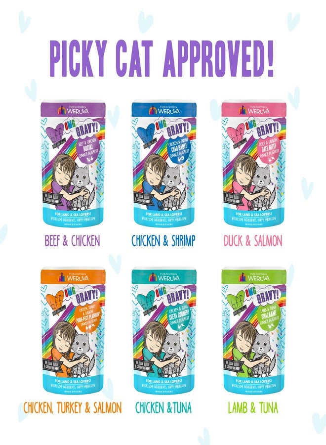 Weruva B.F.F. OMG - Best Feline Friend Oh My Gravy!, Variety Pack, Potluck O' Pouches, Wet Cat Food, 2.8Oz Pouches (Pack of 12) - Image 5