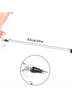 SYOSI 2 Pack Retractable ID Badge Holder with Clip, ID Name Badge Reels with Bling Rhinestones Retractable Card Holder for Office Worker Teacher Doctor Nurse(Black&Silver)  - Image 3