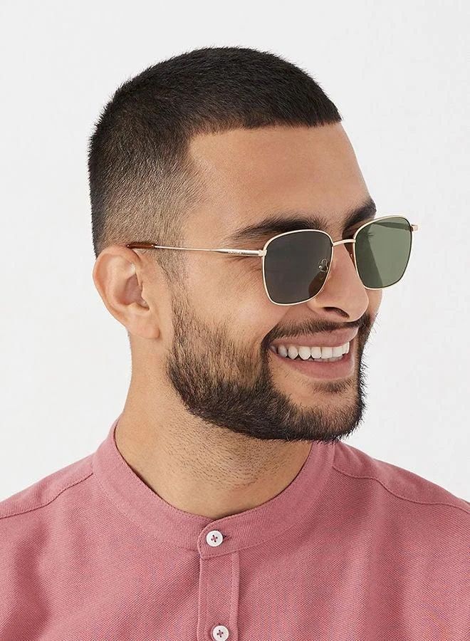 30Sundays 30Sundays RUST,Men Sunglasses, Square Sunglasses, UV Protection: UV400 (Gold,Green)