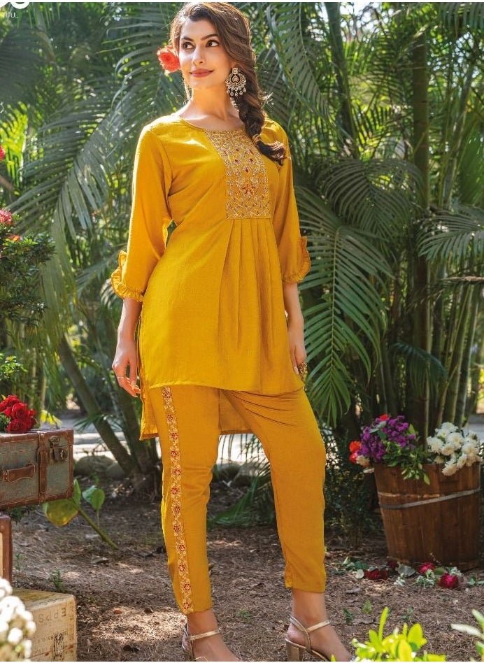 Generic - Cord Set Fancy Kurti With Pant Collection - Image 1