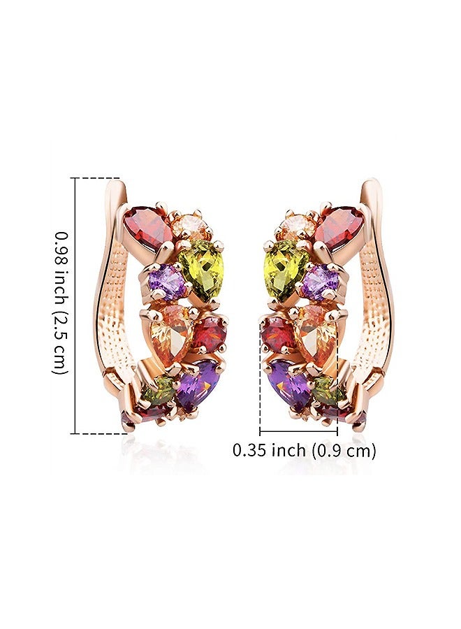 Beyond Three Dimensional Crystal Flowers Earrings, Anti Rust and Anti Fading Hypoallergenic Zircon Earrings, Fashion Jewelry Gift for Women (Colorful) - Image 2