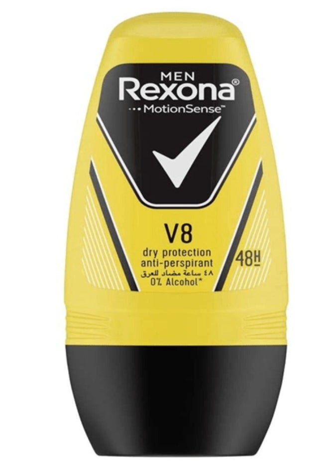 Rexona - V8 Dry Protection Anti Perspirant Roll-On For Men - 50ml - Image 1