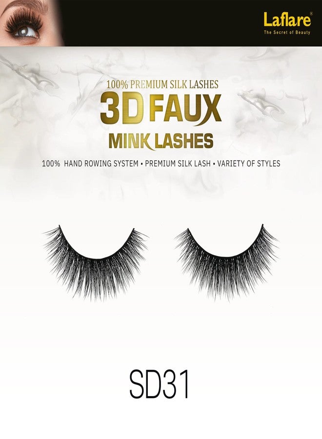 Laflare Silk Lashes 3D FAUX MINK Eyelashes, Light, Reusable, Handmade, Natural Looking, Professional Easy to Apply Eyelashes in a Knitted Style3-3 PACKS BUNDLE SPECIAL (3, SD31) - Image 2