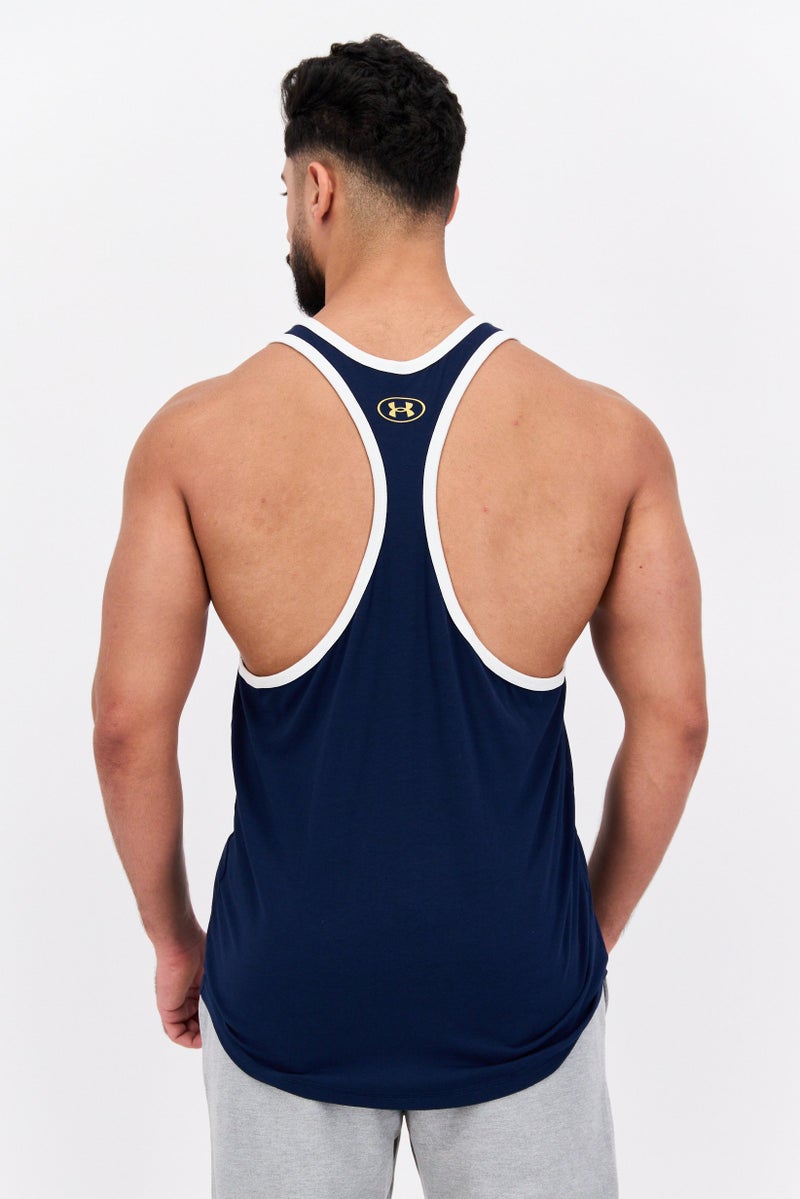 UNDER ARMOUR تي شيرت تدريب بلا أكمام للرجال، رياضي، لون كحلي - Image 3