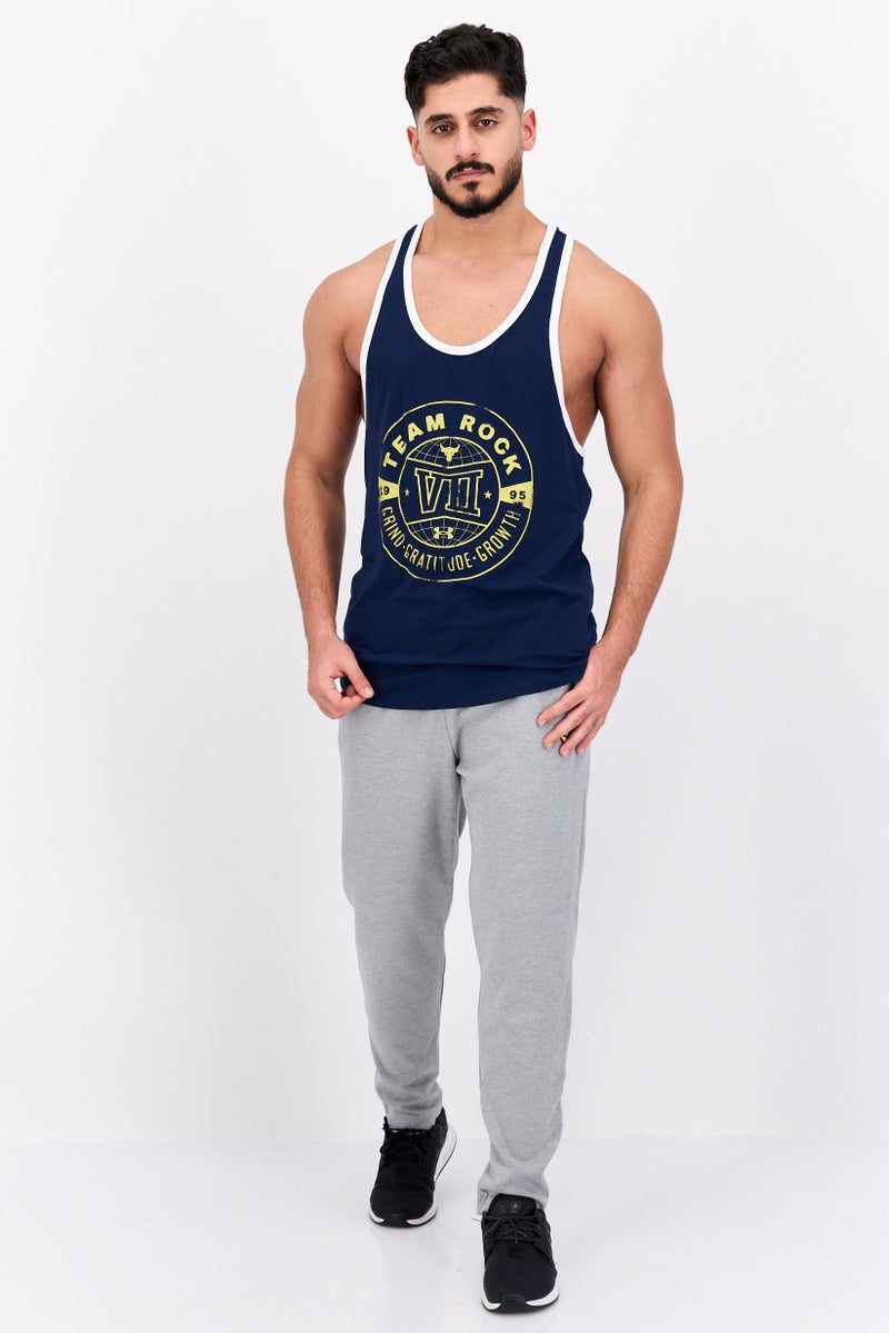 UNDER ARMOUR تي شيرت تدريب بلا أكمام للرجال، رياضي، لون كحلي - Image 4