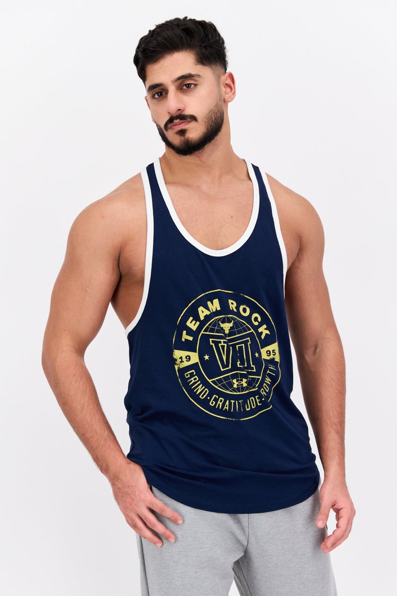 UNDER ARMOUR تي شيرت تدريب بلا أكمام للرجال، رياضي، لون كحلي - Image 1