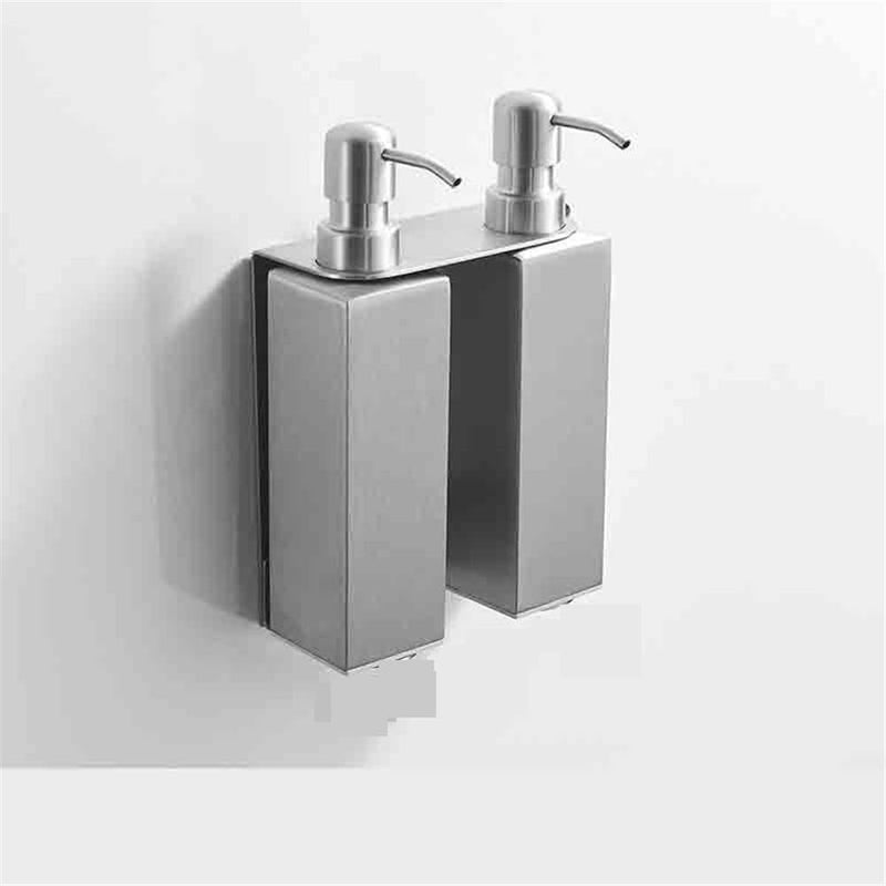 Soap Dispenser Stainless Steel Wall Mounted Soap Dispenser Bathroom Squeeze Bathroom Lotion Dispenser Hole Free Installation(Black) - Image 4