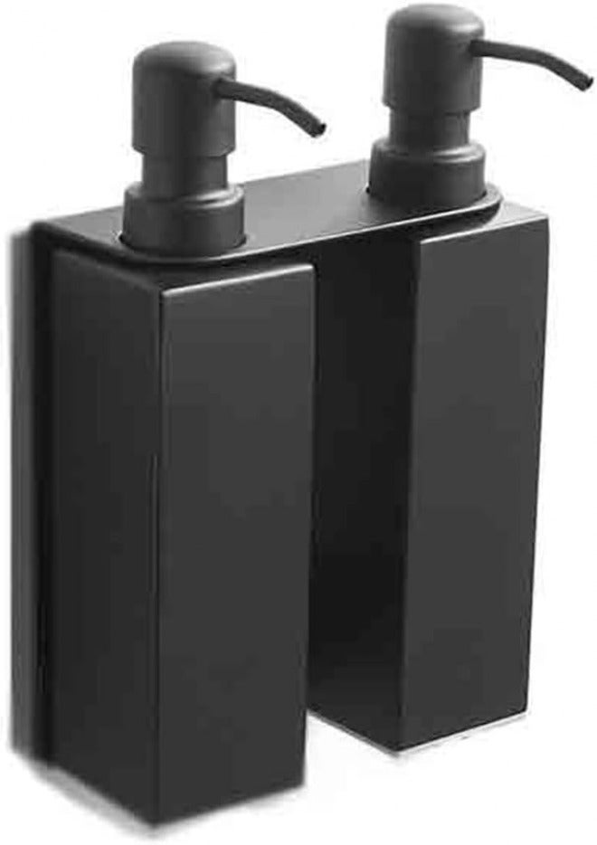 Soap Dispenser Stainless Steel Wall Mounted Soap Dispenser Bathroom Squeeze Bathroom Lotion Dispenser Hole Free Installation(Black) - Image 1