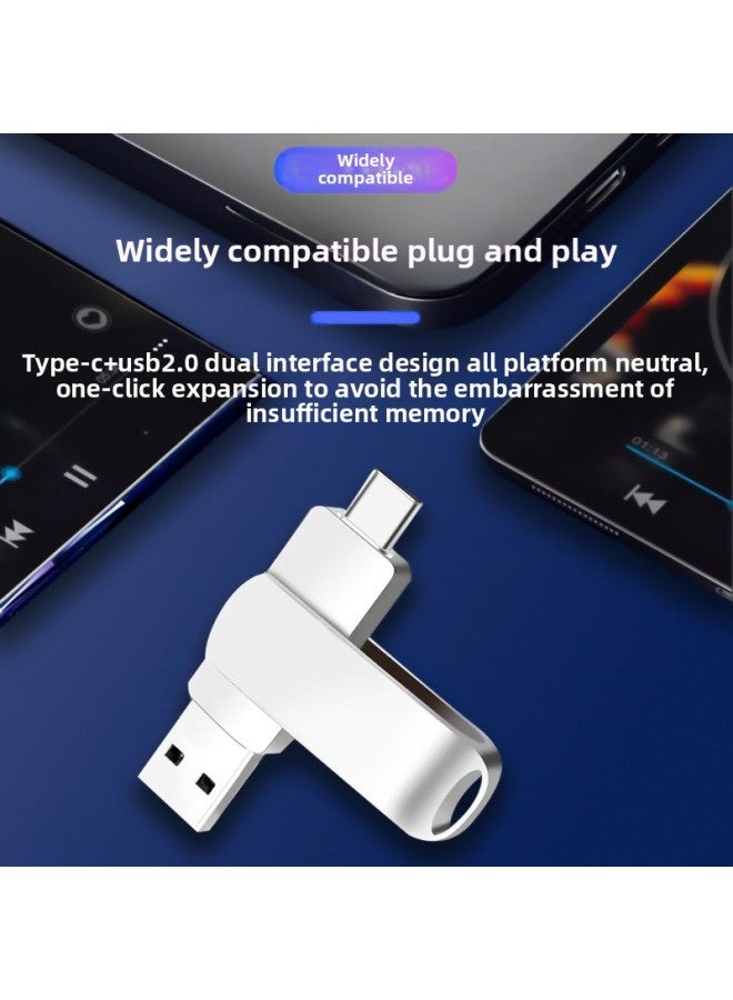 Loquat 32gu Disk 128g Mobile Phone Computer Dual-purpose Dual-interface Type-c High-speed Transmission Large Capacity USB Disk 1tb Storage-Capacity:32G-1T-Interface:256g Black 【usb2.0】  - Image 3