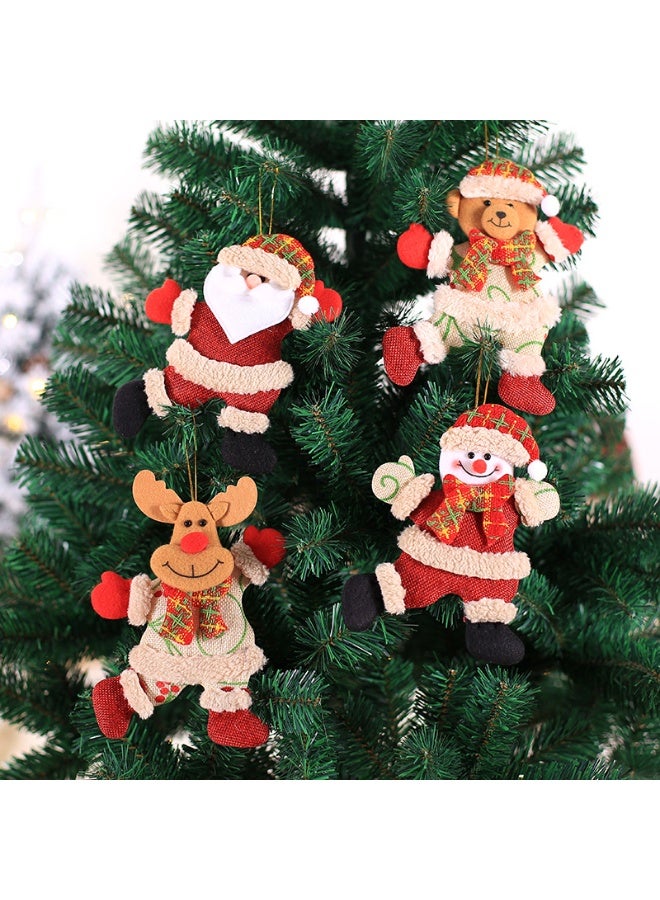 HSEAMALL 4pcs Christmas Decorations Set Christmas Tree Ornaments Christmas Hanging Decorations Gift Santa Claus Snowman Tree Toys Hanging Decorations Merry Christmas Decorative Pendants Party Decorations Gifts for Home Bedroom - Image 1