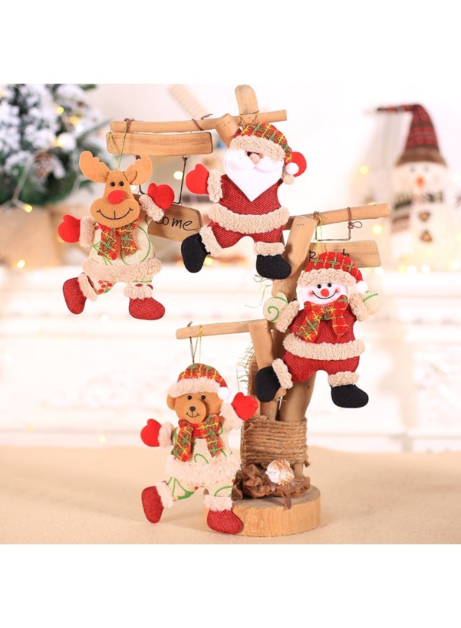 HSEAMALL 4pcs Christmas Decorations Set Christmas Tree Ornaments Christmas Hanging Decorations Gift Santa Claus Snowman Tree Toys Hanging Decorations Merry Christmas Decorative Pendants Party Decorations Gifts for Home Bedroom - Image 2