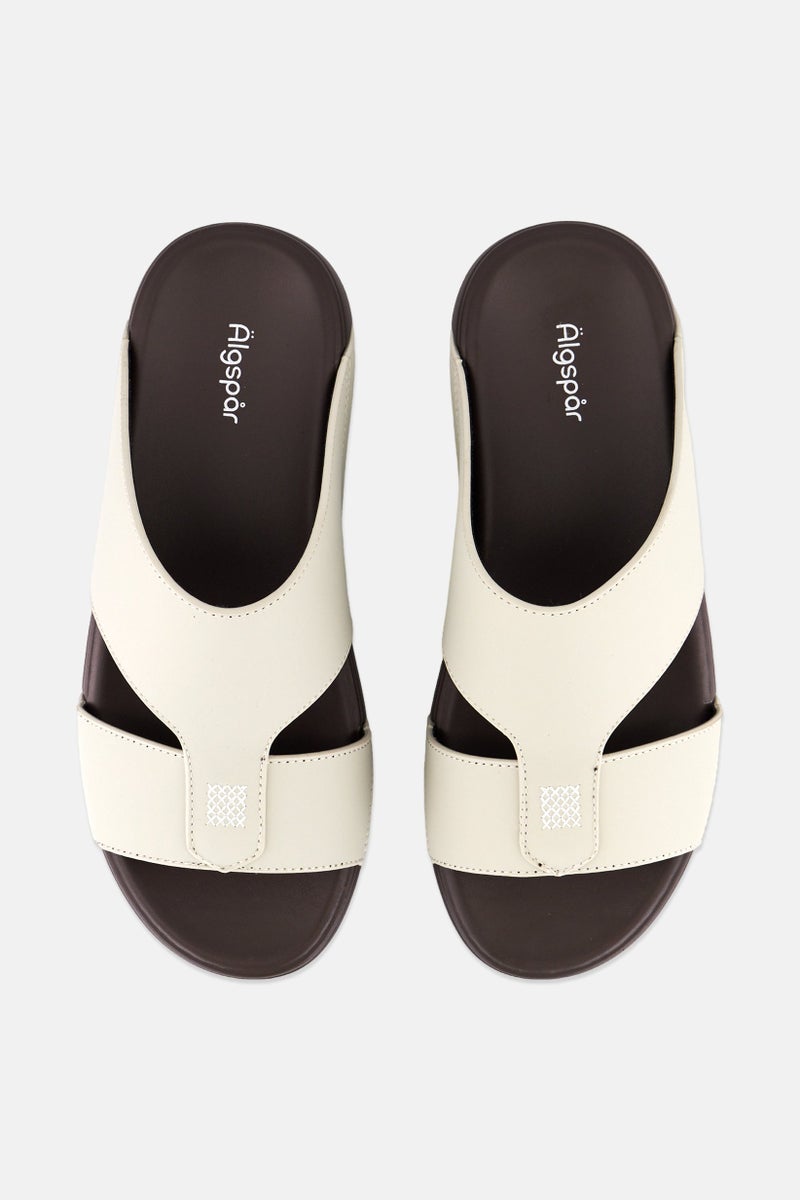 Algspar Men Slip On Arabic Sandals, Beige - Image 3