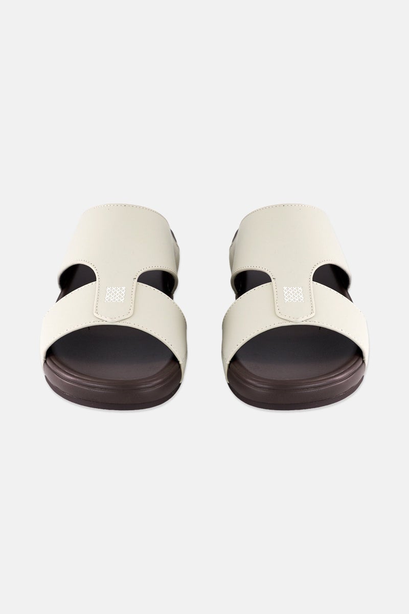 Algspar Men Slip On Arabic Sandals, Beige - Image 4