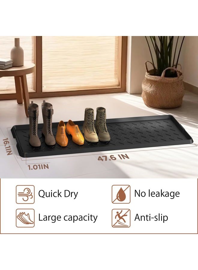 UltraLegend Heavy Duty Boot Tray Natural Rubber Shoe Mat Tray for Entryway with Shoes Brush Large Boot mat Tray Multi-Purpose for Indoor or Outdoor - Image 2