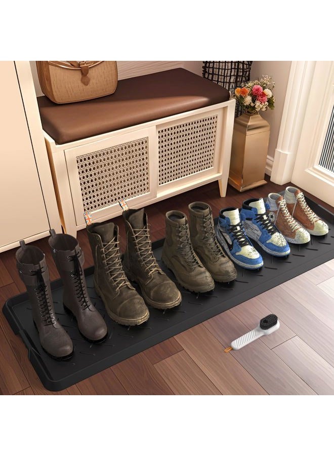 UltraLegend Heavy Duty Boot Tray Natural Rubber Shoe Mat Tray for Entryway with Shoes Brush Large Boot mat Tray Multi-Purpose for Indoor or Outdoor - Image 1